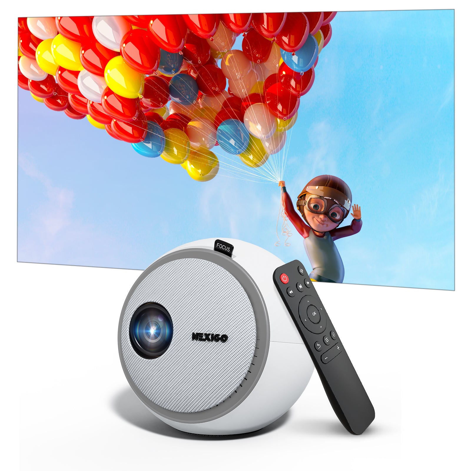 NexiGo Pearl PJ06 Mini Portable Projector with remote