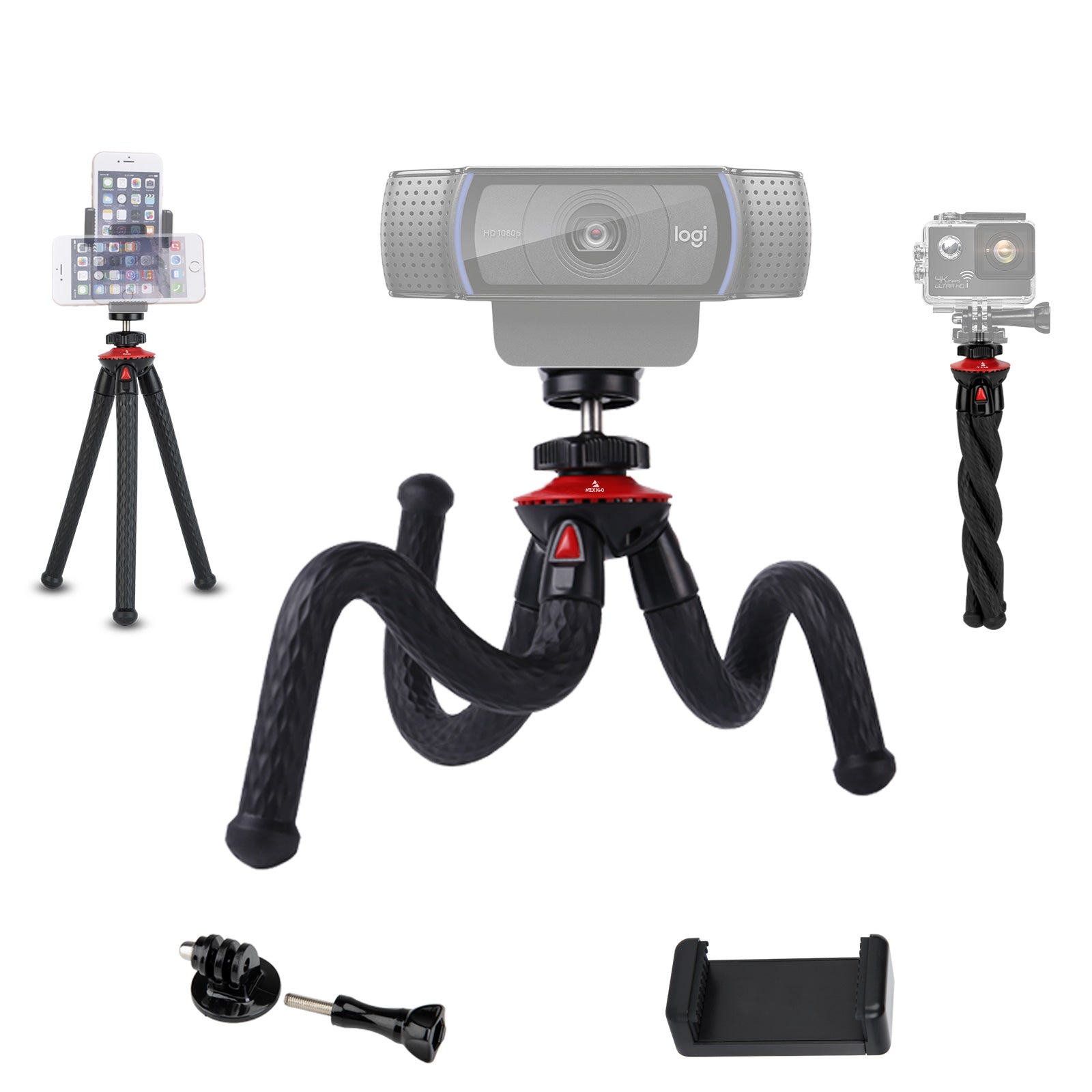 It is a rotatable webcam, camera, and phone holder that can be twisted and adjusted.
